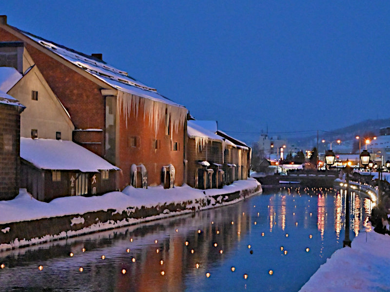 2019年「小樽雪あかりの路」での小樽運河